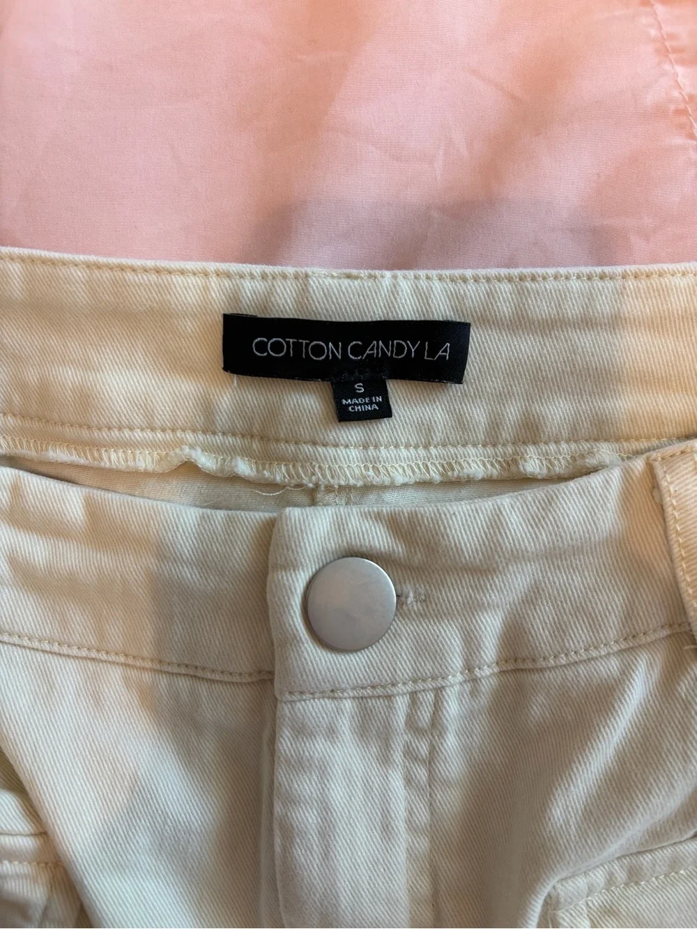 Cotton Candy LA Ivory Cargo Skirt with Front Flaps - Women